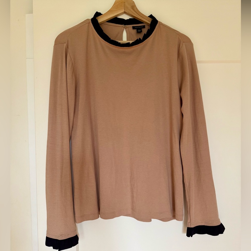 Ann Taylor loft long sleeve cotton dressy blouse, top, shirt